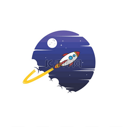 科学图片_太空火箭航天飞机飞船标志标志矢