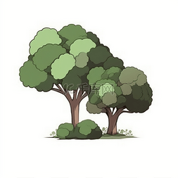 扁平风格树木图片_卡通风格植物树木
