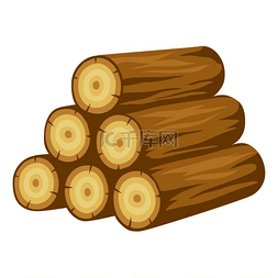 原木堆叠示意图林业和木材行业的