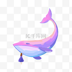梦幻女孩图片_紫色梦幻女孩鲸鱼