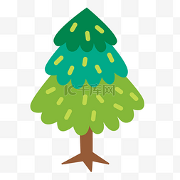 三棵松树logo图片_松树儿童卡通手绘插画大树三色