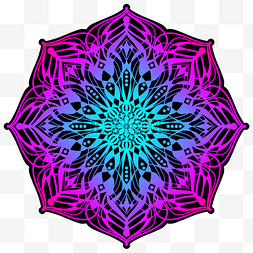抽象圆圈花纹图案图片_蓝紫渐变色神秘魔法阵