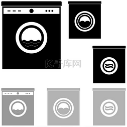 清洁卫生标志图片_白色背景上的黑色和灰色垫圈.. 白