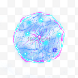 雷电闪电图片_发光的能量球体闪电力量