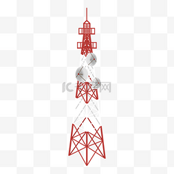 信号塔天线塔红色电子塔