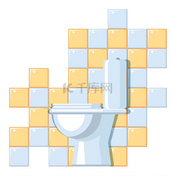 厕所标语冲水图片_厕所内部的插图。厕所内部的插图