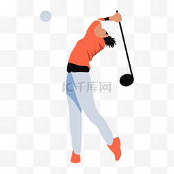 高尔夫球杆海报图片_夏日球类运动打高尔夫人物