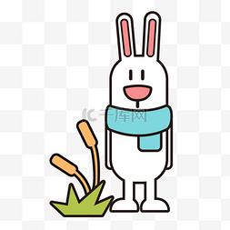 水彩复活节卡通彩蛋可爱白兔