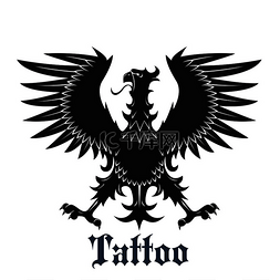 黑色的翅膀图片图片_纹身或徽章设计使用的纹章鹰符号