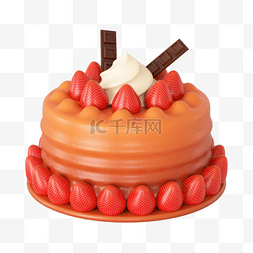 c4d水果蛋糕图片_3DC4D立体水果双层蛋糕