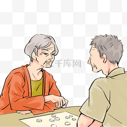 游戏人物对战图片_棋牌游戏下棋对战老年人