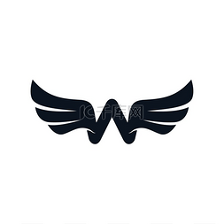 首字母翅膀标志标识。