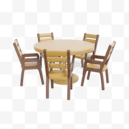 3DC4D立体餐桌家具