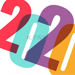 2020简约图片_2020 年新年快乐。矢量图解。 