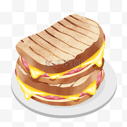 三明治奶酪图片_葡萄牙特色美食火腿芝士三明治融
