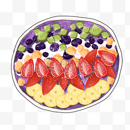 草莓啵啵酸奶图片_营养巴西莓碗水果
