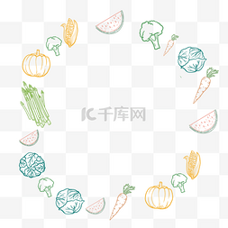 蔬菜水果圆形边框