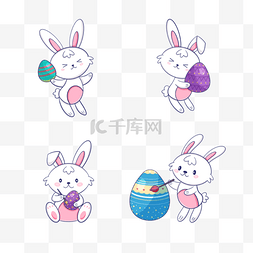 彩蛋组合图片_可爱复活节兔子彩蛋