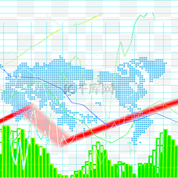 金融k线图图片_彩色曲线股票k线图