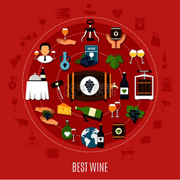 餐饮装饰图图片_平面概念与最好的葡萄酒用具奶酪