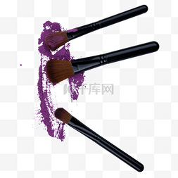 品红紫色图片_化妆刷紫色粉末刷子黑色