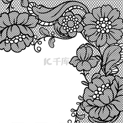 刺绣图片背景图片_用鲜花花边装饰背景。