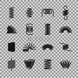 黑线矢量图片_钢弹簧螺旋线圈柔性钢丝弹簧形状
