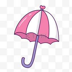 粉色卡通雨伞图片_雨伞粉色卡通创意绘画白色
