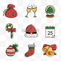 icon铃铛图片_可爱卡通圣诞圣诞节装饰套图