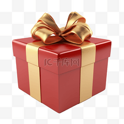一个礼盒图片_一个3D礼物礼盒装饰红色