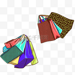 彩色购物袋子图片_袋子拎袋购物