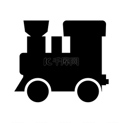 蒸汽机车-火车黑色图标。