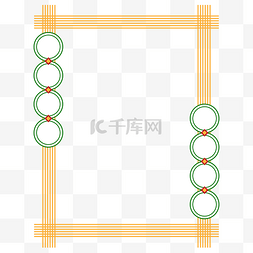 边框中国风绿色图片_中式港风栅栏创意边框