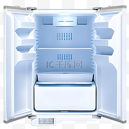 冰箱上的雪图片_手绘卡通日用小家电冰箱