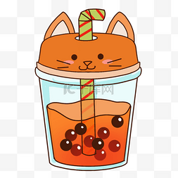 草莓水果汁图片_狐狸动物果汁红色卡通图片