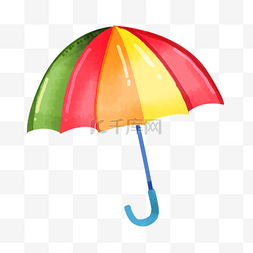 绿色创意素材图片_雨伞下雨彩虹伞图片绘画