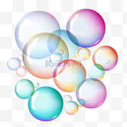 卡通彩色肥皂泡气泡