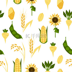 豆子蔬菜图片_与农作物的无缝模式。