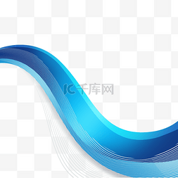 曲线线条风图片_蓝色商务波浪流动线条曲线