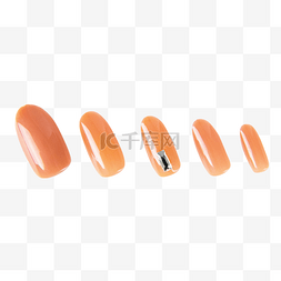 橙色美甲指甲