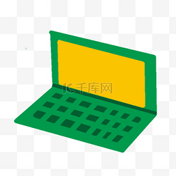 黄色绿色卡通电脑剪贴画
