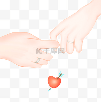 情侣勾手指爱心剪贴画