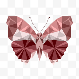暗红色几何风格多边形低聚彩色蝴