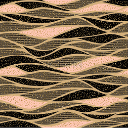 复古波浪纹理图片_用于纺织品和装饰的无缝矢量波浪