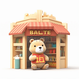 一个彩色的小熊书店
