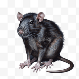 穿西服的老鼠图片_卡通手绘动物老鼠