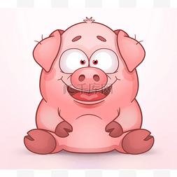 卡通农场猪图片_坐在猪
