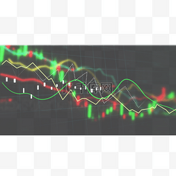 彩色霓虹股票曲线图