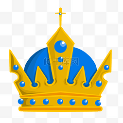 蓝帽蓝钻卡通金色皇冠