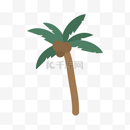夏季海边椰树叶子卡通可爱剪贴画